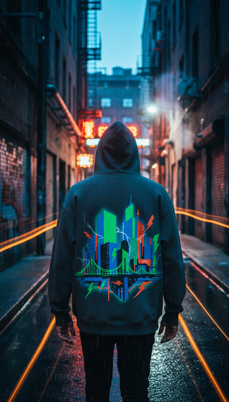 Urban-Inspired Streetwear Hoodie in use